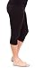 Woman Plus Size Elastic Waist Cotton Capri Leggings,Black,2X Plus