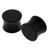 Black Obsidian Stone Plugs - 00G - Sold as a Pair