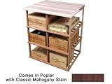 Wine Cellar Innovations Poplar with Classic Mahogany Stain Double Deep Case Rack with Tabletop 37x30x27-in.