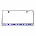 Corvette C6 Chrome License Plate Frame High-End Blue