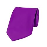 Solid Color Mens Silk Satin Tie by Jacob Alexander - Violet Purple