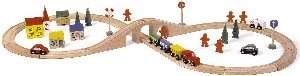 Childrens Toyshop  Third Party New : Wooden Train Set 46 Piece