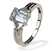 9ct White Gold Blue Topaz Ring