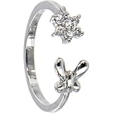 925 Sterling Silver Cubic Zirconia FLOWER BUTTERFLY Toe Ring
