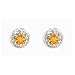 2.50 CT Citrine & Diamond Cluster Earrings 14K title=