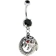 Midnight Black Double Gem Dragon Dangle Belly Ring