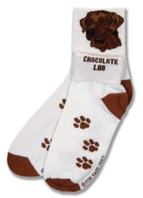 For Bare Feet Dog Breed Chocolate Labrador Retriever Roll Down Socks