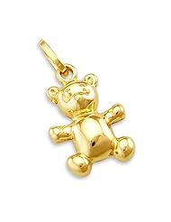 14k Yellow Gold Teddy Bear Charm Pendant CUTE
