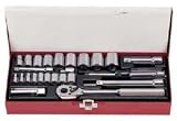 Cougar Socket Set, 1/4 & 3/8 Drive, 6 & 12 Point, 25 Pc