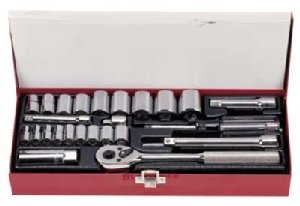 Cougar Socket Set, 1/4 & 3/8 Drive, 6 & 12 Point, 25 Pc