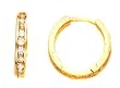 14k Yellow Gold Huggie Earrings With CZs