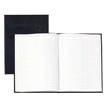 Wilson Jones Hardbound Record Book, 9.25 x 7 Inches, 80 Pages, 33 Lines per Page, Black (W74118A)