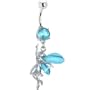 Aqua Cubic Zirconia Glitter Stone Fairy Belly Ring