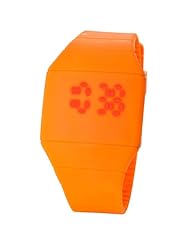 Unisex Touch Digital Red Led Silicone Sports Wrist Watch Watch Orange