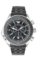 Emporio Armani Watch, Men's Chronograph Black Stainless Steel Bracelet AR0547