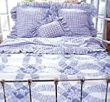 Double Wedding Ring Strip w/ Star Full/Queen Quilt (95 x 85)