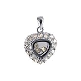 31K8EYRePfL. SL160  .925 Sterling Silver Clear Cubic Zirconia Heart Shape Glass Pendant Charm