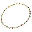 MultiColor Gemstone And Diamond Flower Necklace