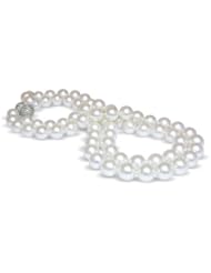 10 to 11mm white silver Australian double strand south sea pearl necklace 18"