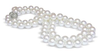 10 to 11mm white silver Australian double strand south sea pearl necklace 18