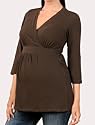 Motherhood Maternity: 3/4 Sleeve V-neck Faux Wrap Maternity T Shirt