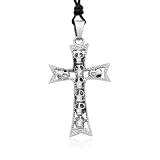 Ziovani Gothic Skulls Maltese Cross Stainless Steel Pendant Necklace