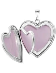 CleverEve 2013 Designer Series Sterling Silver 3.50 grams Heart Locket Engraved w/ Cross 25.23X23.67mm