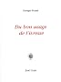 Du bon usage de l'ivresse
