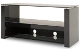Techlink Bench - Designer Stand For LCD & Plasma TV Up To 50 or 60kg - Black Gloss Finish with Smoked Glass
