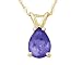 All-Natural Genuine 7x5 mm, Pear Shape Tanzanite pendant set in 14k Yellow gold