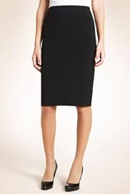 Wide Waistband Stretch Pencil Skirt [T59-1116S-S]