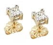 Princess Diamond Solitare Stud Earrings 1/2 Cttw White Gold