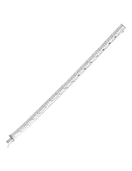 Silver Rhodium Plated 08" 7.75mm Polish Diamond Cut Textured Flat Domed With One Way Arrow Imprint Bracelet With Box Catch