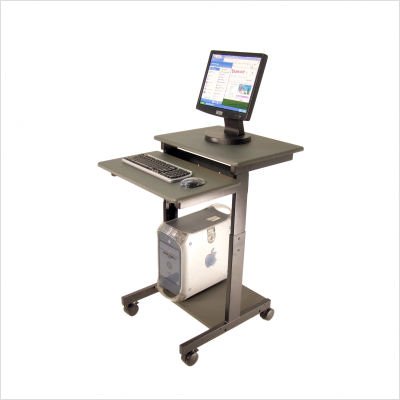 Mobile Adjustable Height Computer Workstation
