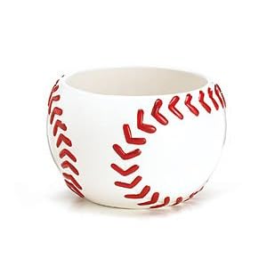 Baseball Shaped Planter Bowl For Sports themed Events And Room Decor by 