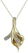 10k Gold Calla Lily Diamond Pendant (0.06 cttw, I-J Color, I2-I3 Clarity), 18"