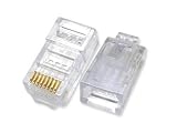 100 x RJ45 Connectors Modular Ends Crimps Plugs + Boots