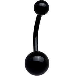 Black Electro Titanium Belly Ring -7/16"