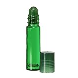 Plain Roll-On Refillable Glass Perfume Bottle Purse or Travel Size (Green)