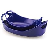 Oval Bakers (Blue)-Bubble & Browns-Stoneware- Rachel Ray