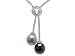 0.66 cts Pearls Necklace - 18kt White Gold LIFETIME WARRANTEE