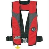 Mustang Survival MD3084 Deluxe Automatic Inflatable Personal Flotation Device with Sailing Harness, Bobbin Activation (Red/Carbon)