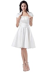 Strapless Short Satin Evening Dress/Bridesmaid Dress/Prom Dress 