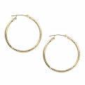10K Earrings Diamond Cut Hoop