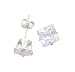 Sterling Silver 6mm Princess Cut CZ Earrings