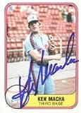 Ken Macha, Montreal Expos, 1981 Fleer Autographed Card