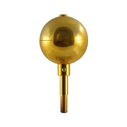 Gold Anodized Aluminum Flagpole Ball Ornament - 3in