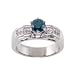 Jewelry : 0.74ct.tw round cut Irradiated Blue Diamond & 0.37ct.tw diamond in 14k white gold ring