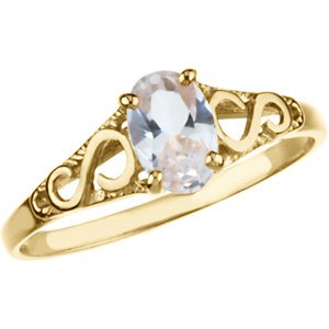 April 14K Yellow Gold Teen Imitation Birthstone Ring