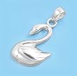 Sterling Silver Pendant - Swan - 17mm Height - Polished